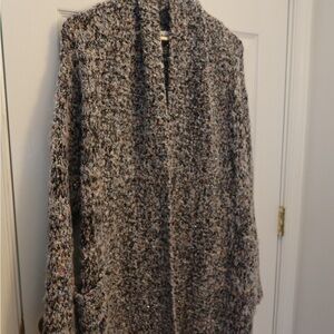 Long Cozy Gray Knit Sweater